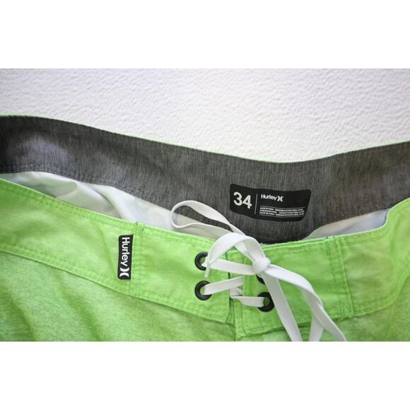 Hurley Graphic Board Shorts Green Athletic Water Swim Surf Mens 34 - Picture 3 of 6